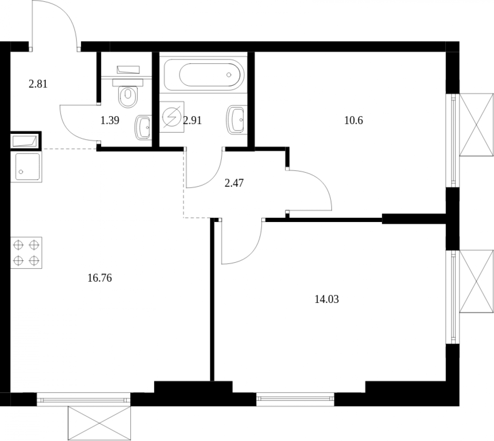 3-комнатная квартира с отделкой в ЖК Любовь и Голуби на 14 этаже в 2 секции. Сдача в 3 кв. 2022 г.