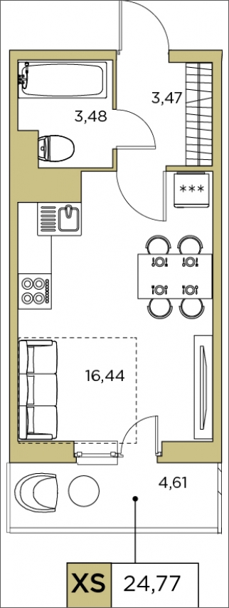 3-комнатная квартира с отделкой в ЖК iLove на 8 этаже в 1 секции. Сдача в 4 кв. 2023 г.
