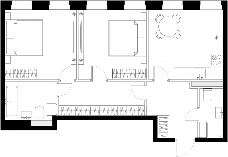 2-комнатная квартира с отделкой в ЖК Середневский лес на 1 этаже в 3 секции. Сдача в 3 кв. 2025 г.