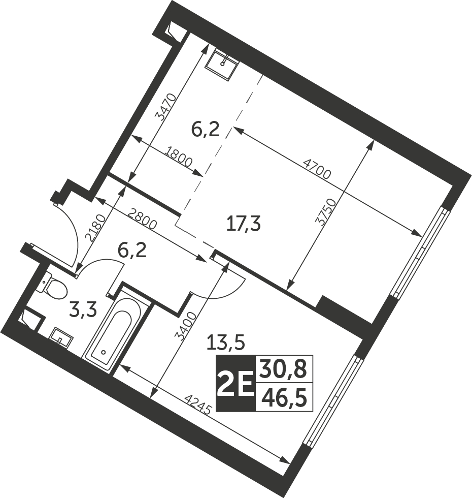 3-комнатная квартира в ЖК Russian Design District на 5 этаже в 1 секции. Сдача в 4 кв. 2021 г.