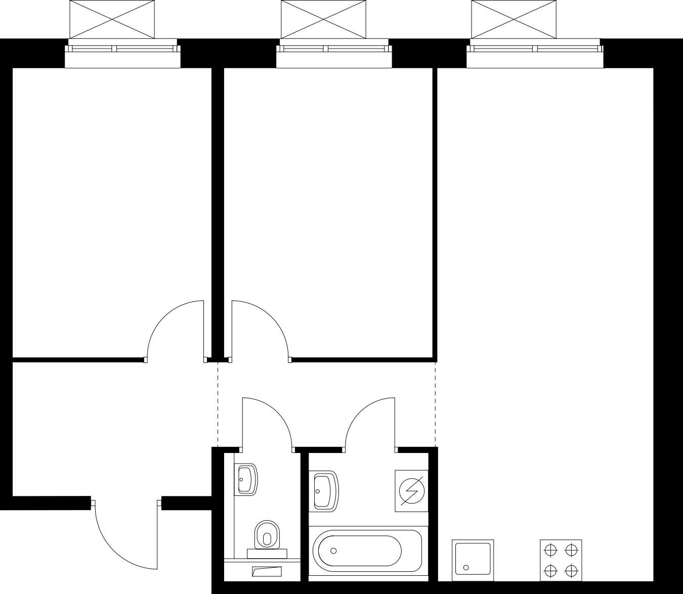 1-комнатная квартира (Студия) с отделкой в ЖК Новые Ватутинки. Центральный на 1 этаже в 7 секции. Сдача в 1 кв. 2024 г.