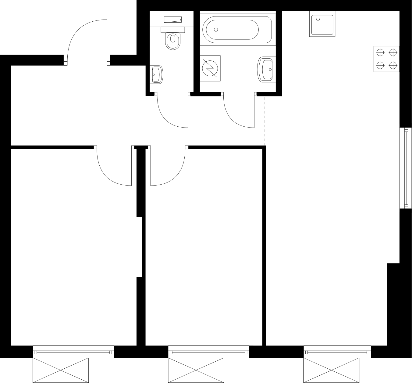 1-комнатная квартира (Студия) с отделкой в ЖК Новые Ватутинки. Центральный на 1 этаже в 6 секции. Сдача в 1 кв. 2024 г.