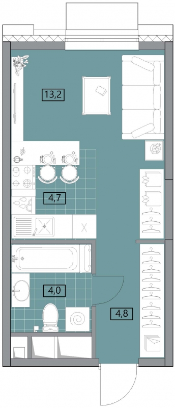 2-комнатная квартира с отделкой в ЖК Люблинский парк на 7 этаже в 7 секции. Сдача в 3 кв. 2024 г.