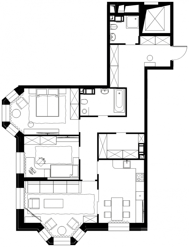 1-комнатная квартира (Студия) с отделкой в ЖК FoRest Аквилон на 8 этаже в 1 секции. Сдача в 4 кв. 2023 г.