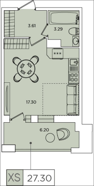 1-комнатная квартира (Студия) с отделкой в ЖК FoRest Аквилон на 1 этаже в 2 секции. Сдача в 4 кв. 2023 г.