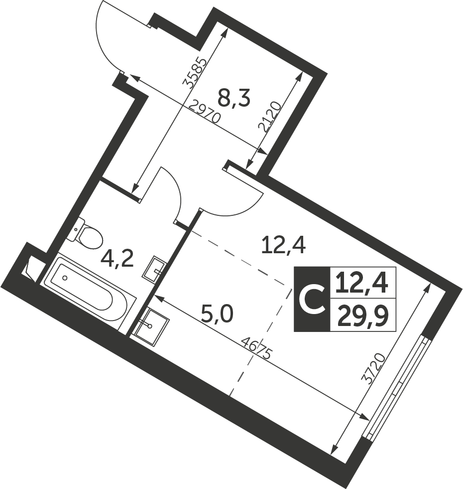 2-комнатная квартира с отделкой в ЖК Театральный квартал на 3 этаже в 1 секции. Сдача в 1 кв. 2022 г.