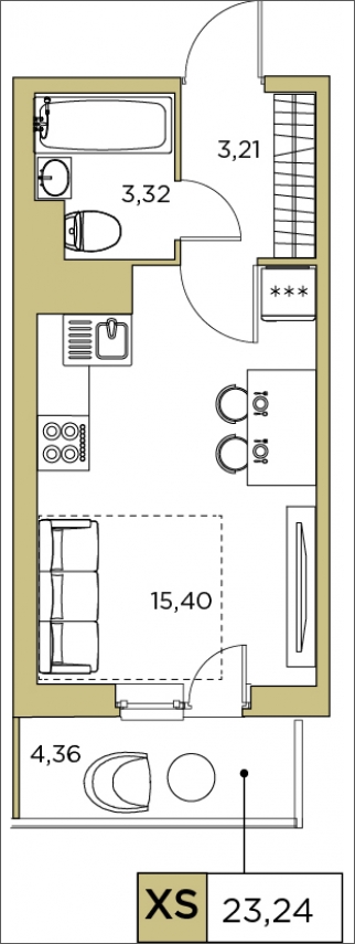 1-комнатная квартира с отделкой в ЖК Большая Очаковская 2 на 30 этаже в 1 секции. Сдача в 1 кв. 2023 г.