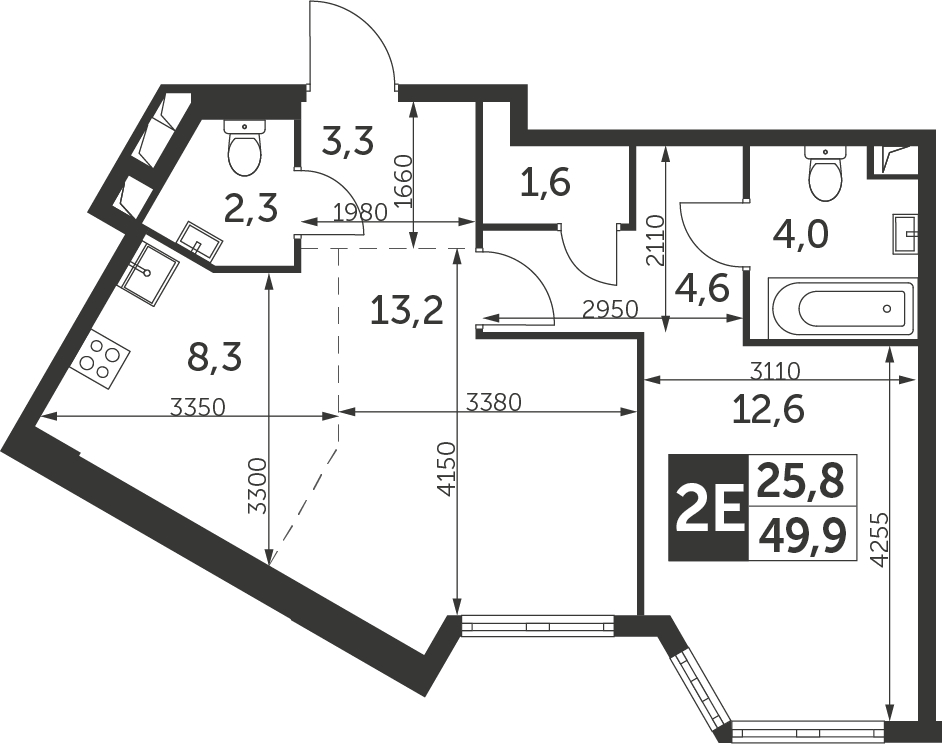 4-комнатная квартира с отделкой в ЖК Настоящее на 7 этаже в 6 секции. Сдача в 4 кв. 2022 г.