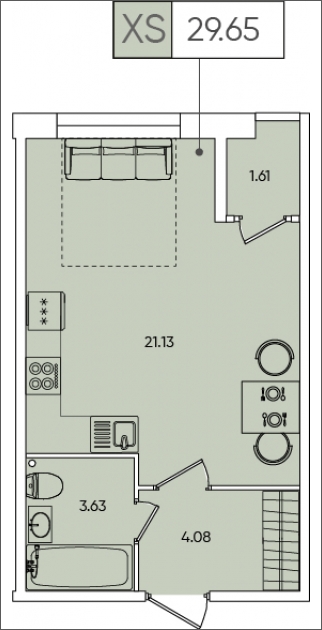 3-комнатная квартира в ЖК Инновация на 2 этаже в 10 секции. Сдача в 2 кв. 2023 г.
