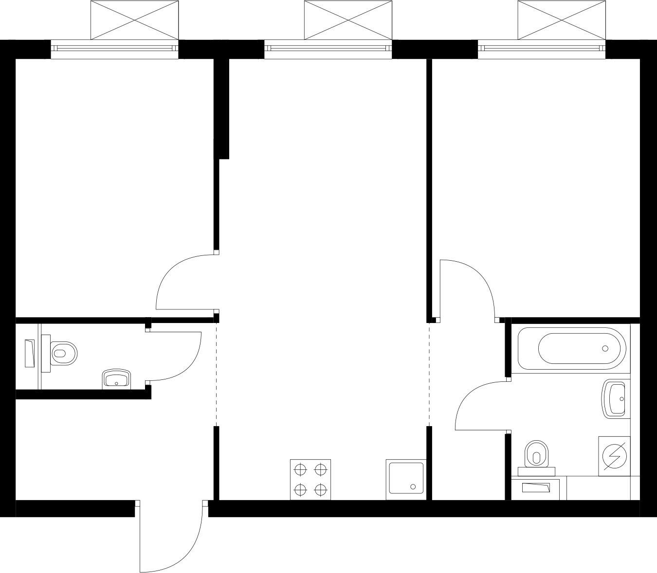 1-комнатная квартира (Студия) с отделкой в ЖК Новые Ватутинки. Центральный на 4 этаже в 1 секции. Сдача в 1 кв. 2024 г.
