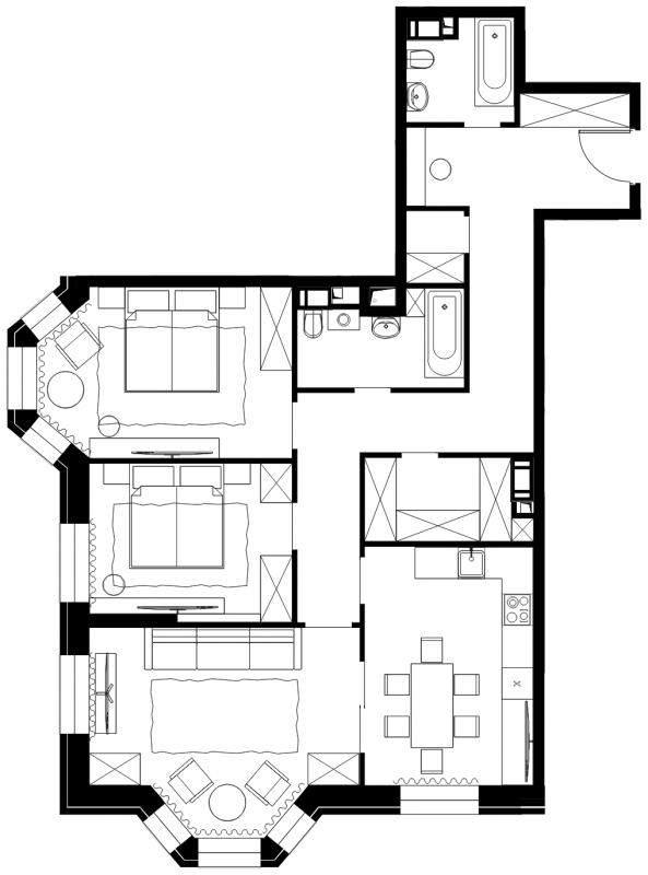 3-комнатная квартира с отделкой в ЖК Вестердам на 1 этаже в 2 секции. Дом сдан.