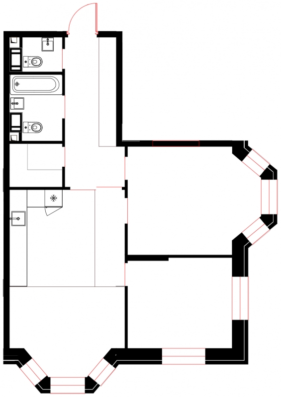 2-комнатная квартира в ЖК Вестердам на 3 этаже в 4 секции. Дом сдан.