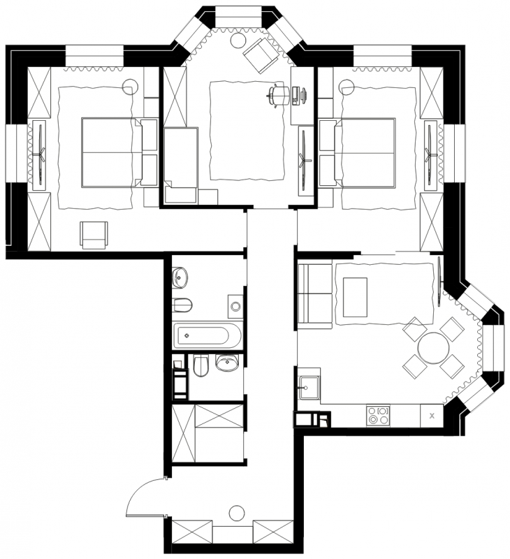 1-комнатная квартира (Студия) с отделкой в ЖК FoRest Аквилон на 2 этаже в 3 секции. Сдача в 4 кв. 2023 г.