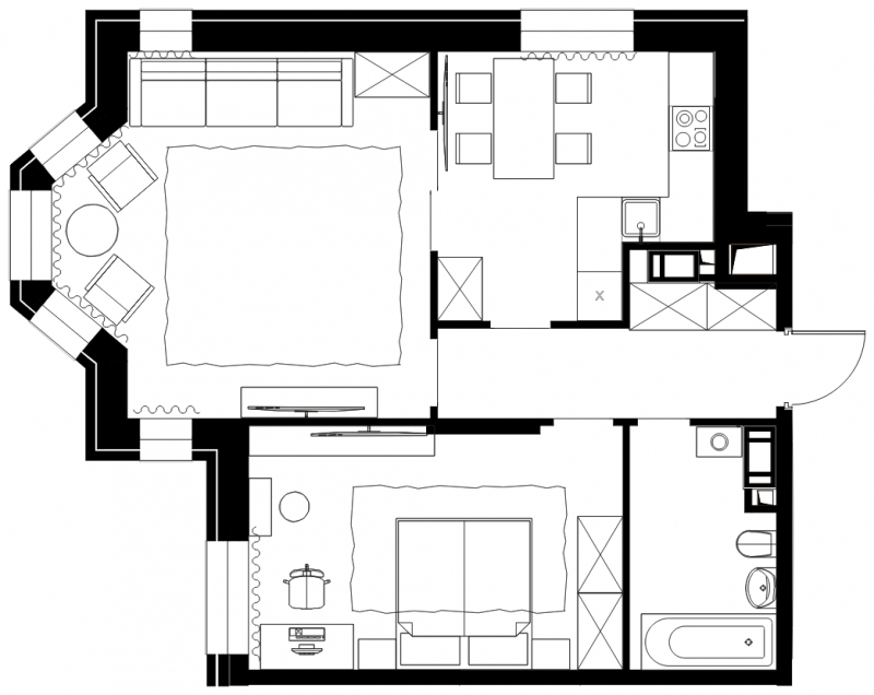 1-комнатная квартира (Студия) с отделкой в ЖК FoRest Аквилон на 1 этаже в 3 секции. Сдача в 4 кв. 2023 г.