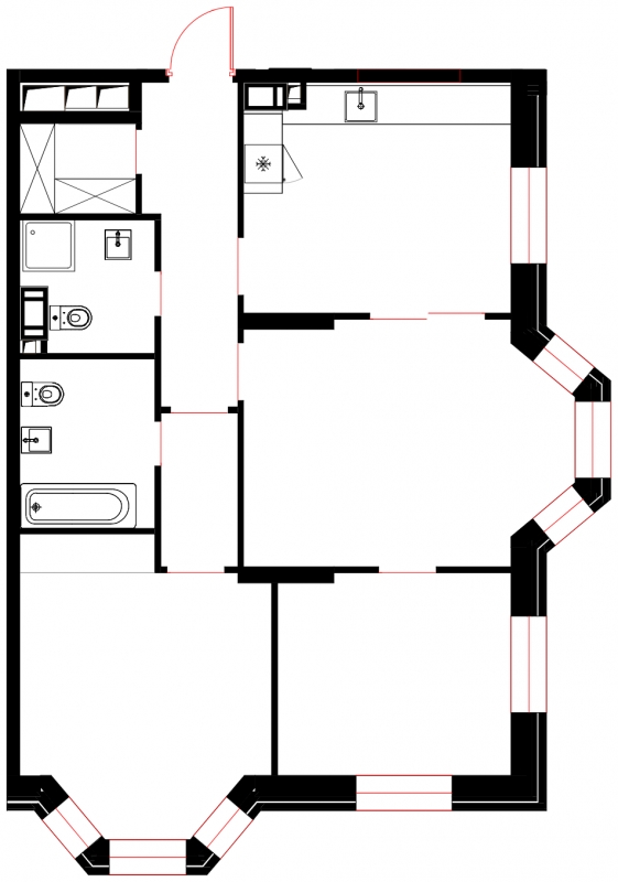 3-комнатная квартира с отделкой в ЖК Bauman House на 15 этаже в 1 секции. Сдача в 4 кв. 2021 г.