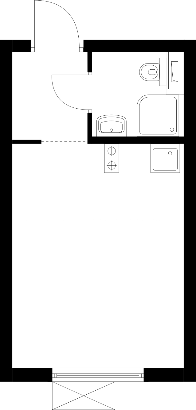 1-комнатная квартира (Студия) с отделкой в ЖК Новые Ватутинки. Центральный на 4 этаже в 4 секции. Сдача в 1 кв. 2024 г.