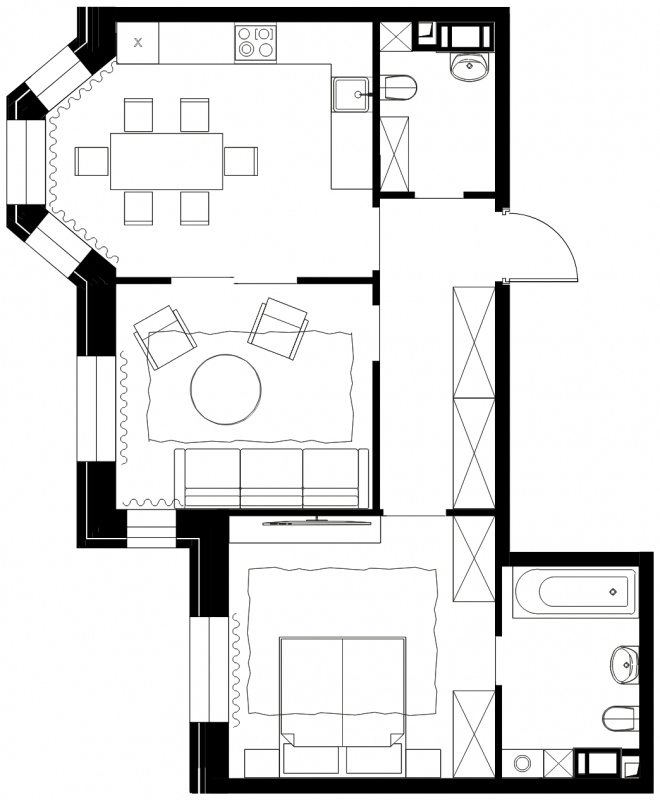 1-комнатная квартира (Студия) с отделкой в ЖК FoRest Аквилон на 5 этаже в 3 секции. Сдача в 4 кв. 2023 г.