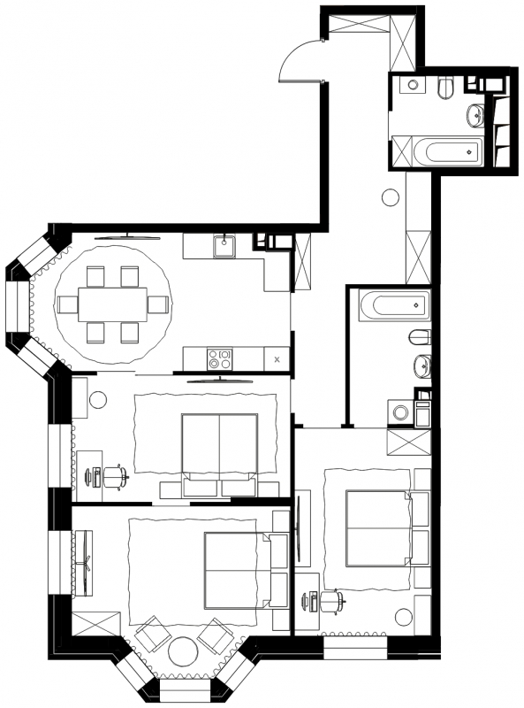 3-комнатная квартира с отделкой в ЖК Bauman House на 3 этаже в 1 секции. Сдача в 4 кв. 2021 г.