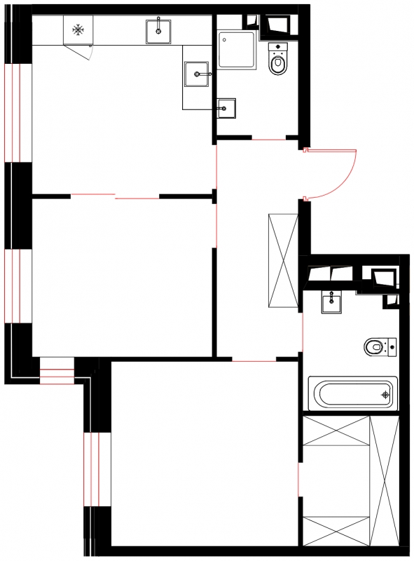 1-комнатная квартира (Студия) в ЖК Архитектор на 45 этаже в 1 секции. Сдача в 4 кв. 2023 г.