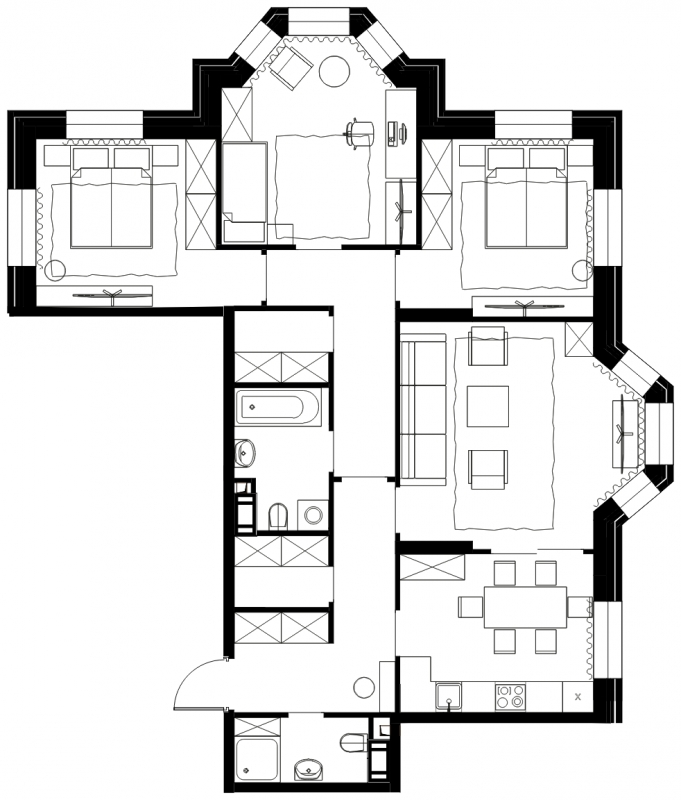2-комнатная квартира с отделкой в ЖК Bauman House на 3 этаже в 1 секции. Сдача в 4 кв. 2021 г.