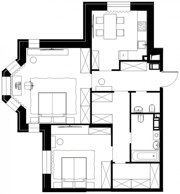 1-комнатная квартира (Студия) с отделкой в ЖК FoRest Аквилон на 3 этаже в 1 секции. Сдача в 4 кв. 2023 г.