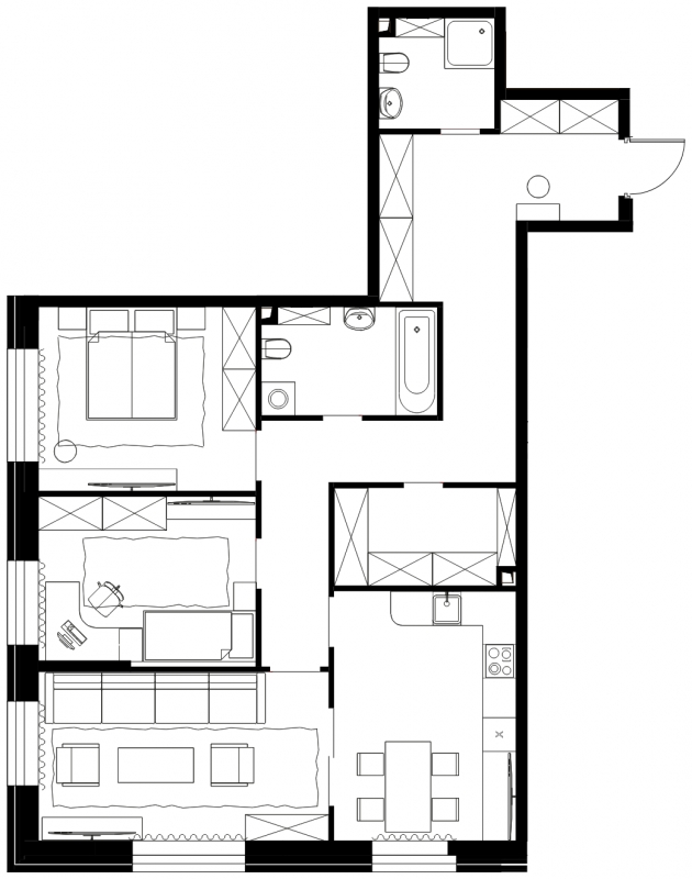 1-комнатная квартира с отделкой в ЖК FoRest Аквилон на 1 этаже в 3 секции. Сдача в 4 кв. 2023 г.