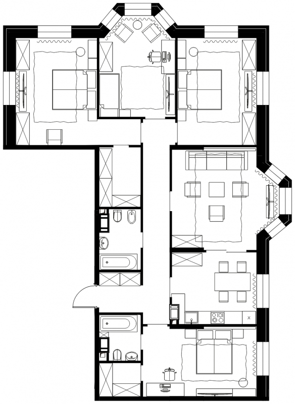 2-комнатная квартира с отделкой в ЖК Bauman House на 15 этаже в 1 секции. Сдача в 4 кв. 2021 г.