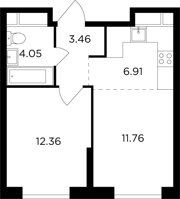 1-комнатная квартира с отделкой в ЖК Зорге 9 на 19 этаже в 1 секции. Сдача в 4 кв. 2021 г.