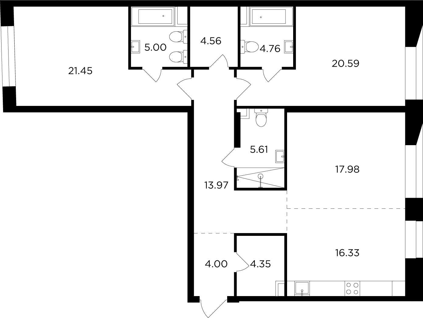 1-комнатная квартира с отделкой в ЖК Архитектор на 27 этаже в 3 секции. Сдача в 4 кв. 2023 г.