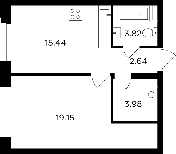 2-комнатная квартира с отделкой в ЖК Театральный квартал на 8 этаже в 1 секции. Сдача в 1 кв. 2022 г.