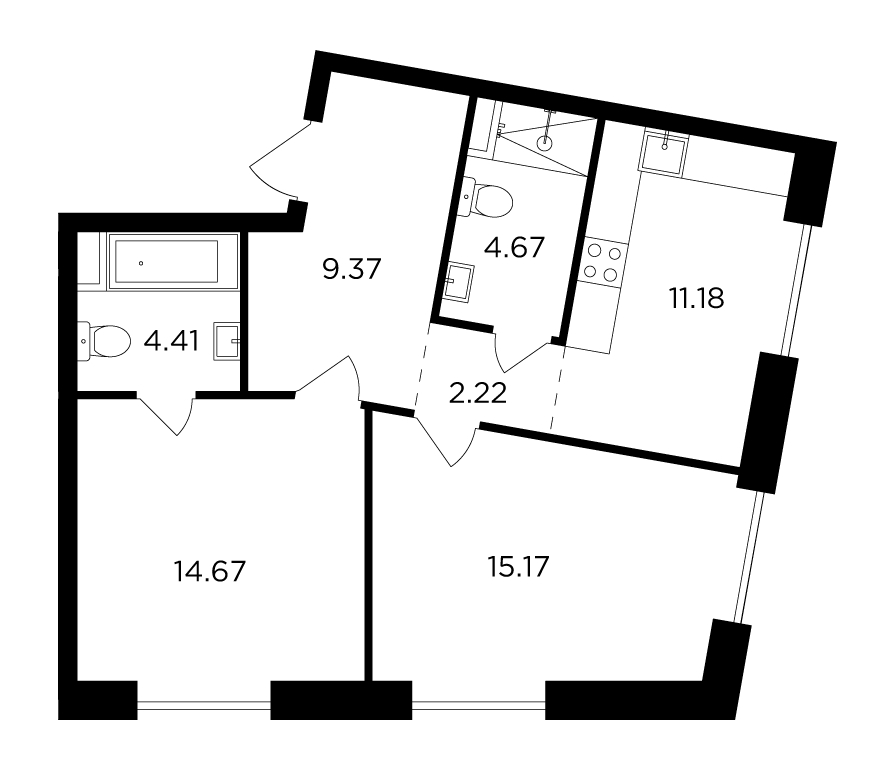 3-комнатная квартира с отделкой в ЖК Театральный квартал на 14 этаже в 1 секции. Сдача в 1 кв. 2022 г.