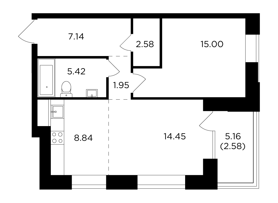 3-комнатная квартира с отделкой в ЖК Театральный квартал на 10 этаже в 1 секции. Сдача в 1 кв. 2022 г.