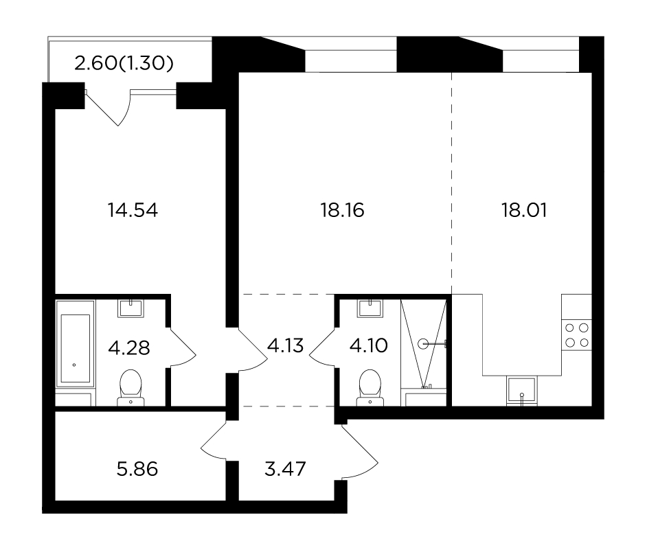 1-комнатная квартира с отделкой в ЖК Зорге 9 на 7 этаже в 1 секции. Сдача в 4 кв. 2021 г.