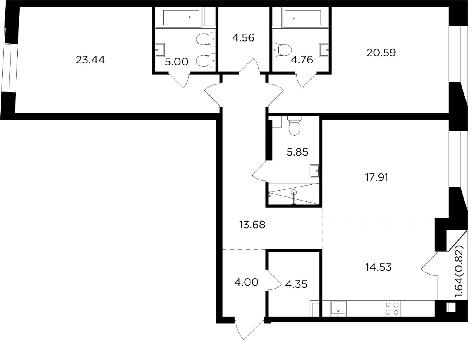 1-комнатная квартира с отделкой в ЖК Зорге 9 на 15 этаже в 1 секции. Сдача в 4 кв. 2021 г.