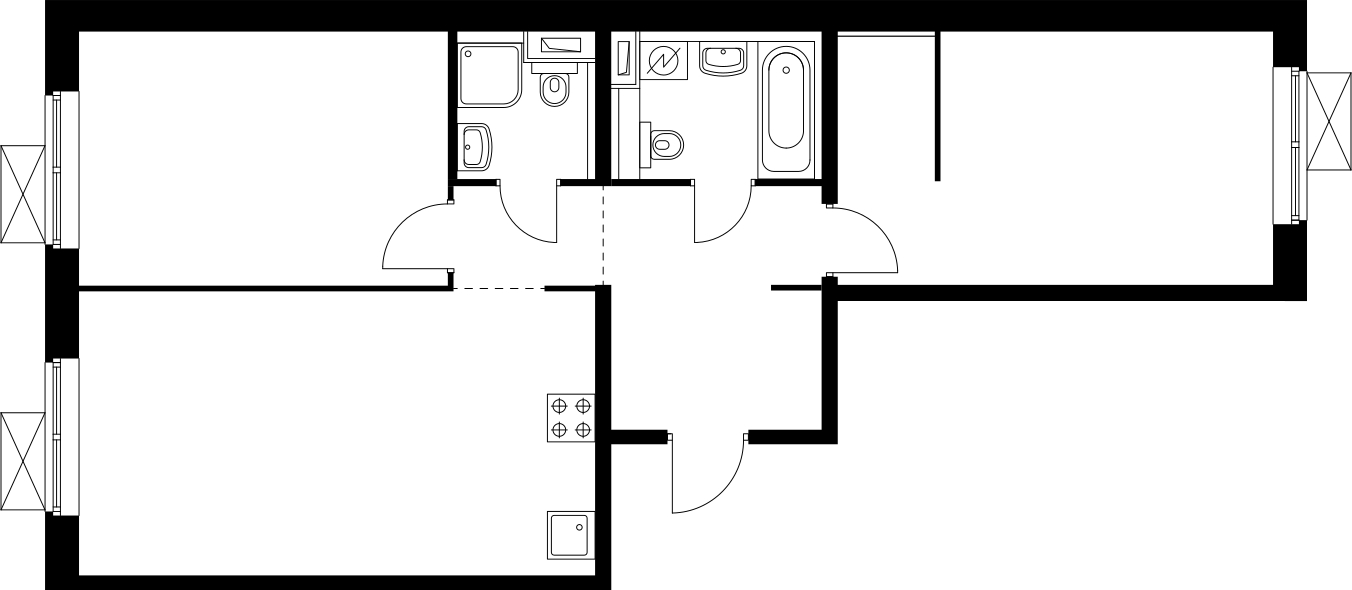 2-комнатная квартира с отделкой в ЖК Город на реке Тушино-2018 на 14 этаже в 1 секции. Сдача в 2 кв. 2020 г.