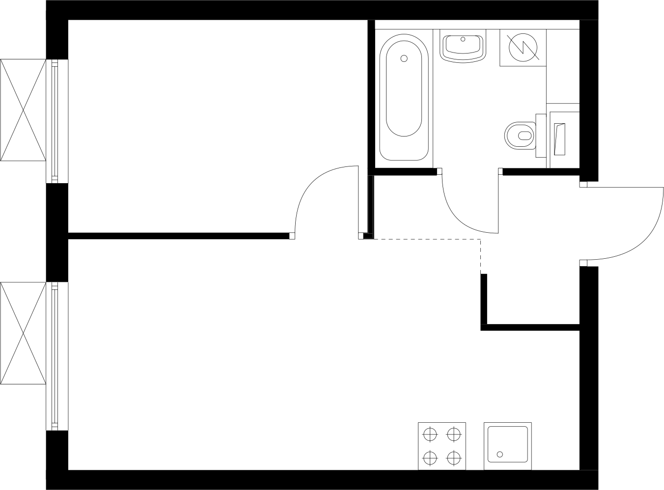 1-комнатная квартира (Студия) с отделкой в ЖК Новые Ватутинки. Центральный на 11 этаже в 1 секции. Сдача в 1 кв. 2024 г.