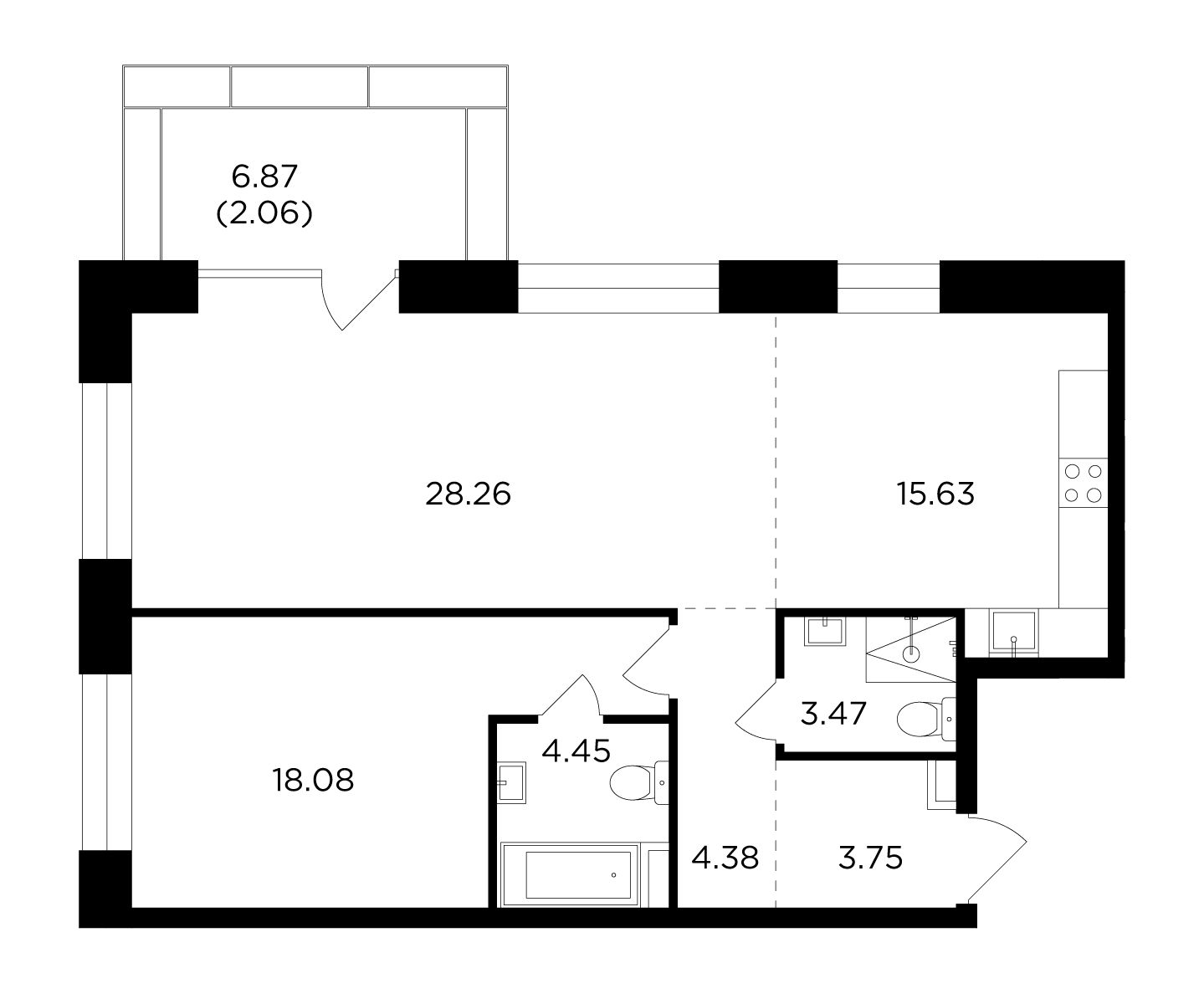 1-комнатная квартира с отделкой в ЖК Новое Горелово на 3 этаже в 1 секции. Дом сдан.
