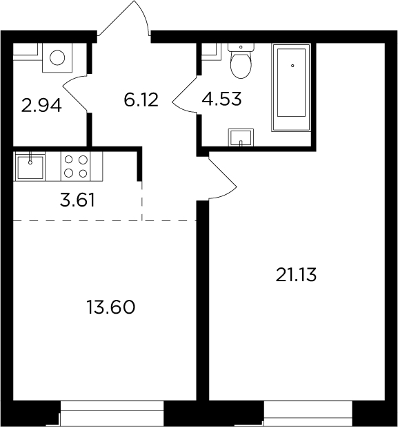 4-комнатная квартира в ЖК FORIVER на 16 этаже в 3 секции. Сдача в 4 кв. 2023 г.