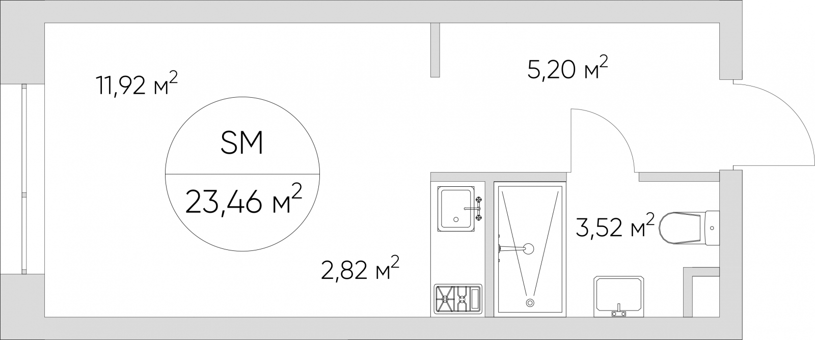 1-комнатная квартира (Студия) в ЖК N'ICE LOFT на 16 этаже в 1 секции. Сдача в 1 кв. 2024 г.