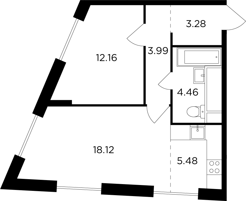 3-комнатная квартира в ЖК VEREN NEXT Шуваловский на 2 этаже в 1 секции. Дом сдан.
