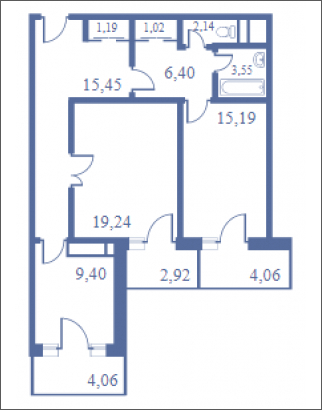 2-комнатная квартира с отделкой в ЖК Государев дом на 8 этаже в 1 секции. Сдача в 1 кв. 2023 г.