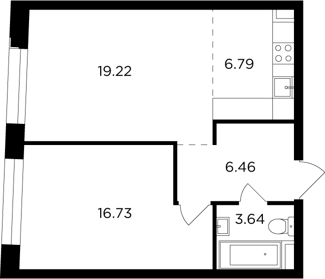 1-комнатная квартира (Студия) с отделкой в ЖК Волга Парк на 10 этаже в 2 секции. Сдача в 2 кв. 2023 г.