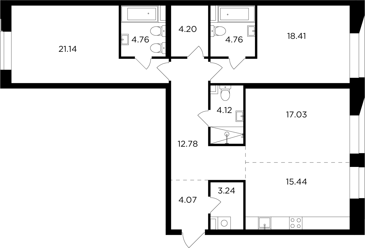 1-комнатная квартира (Студия) с отделкой в ЖК Волга Парк на 13 этаже в 2 секции. Сдача в 2 кв. 2023 г.