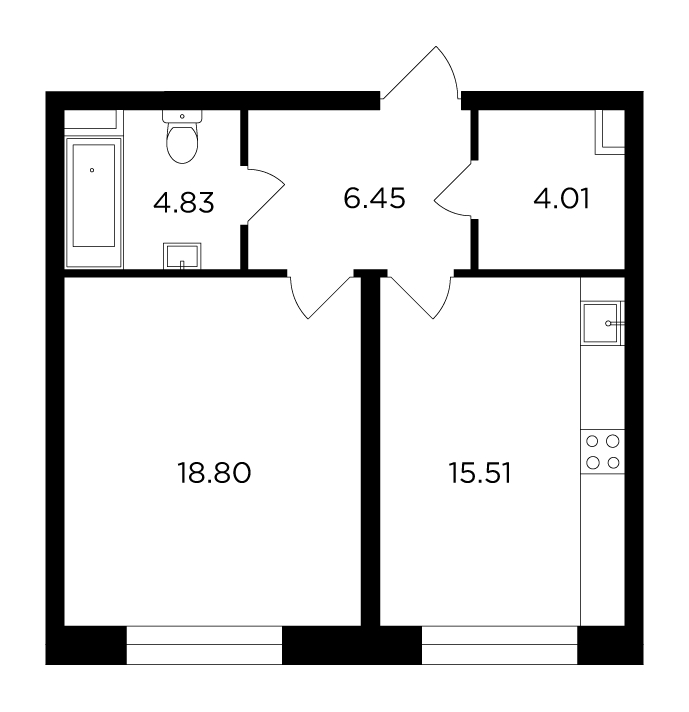 3-комнатная квартира в ЖК Holland park на 4 этаже в 2 секции. Сдача в 4 кв. 2023 г.