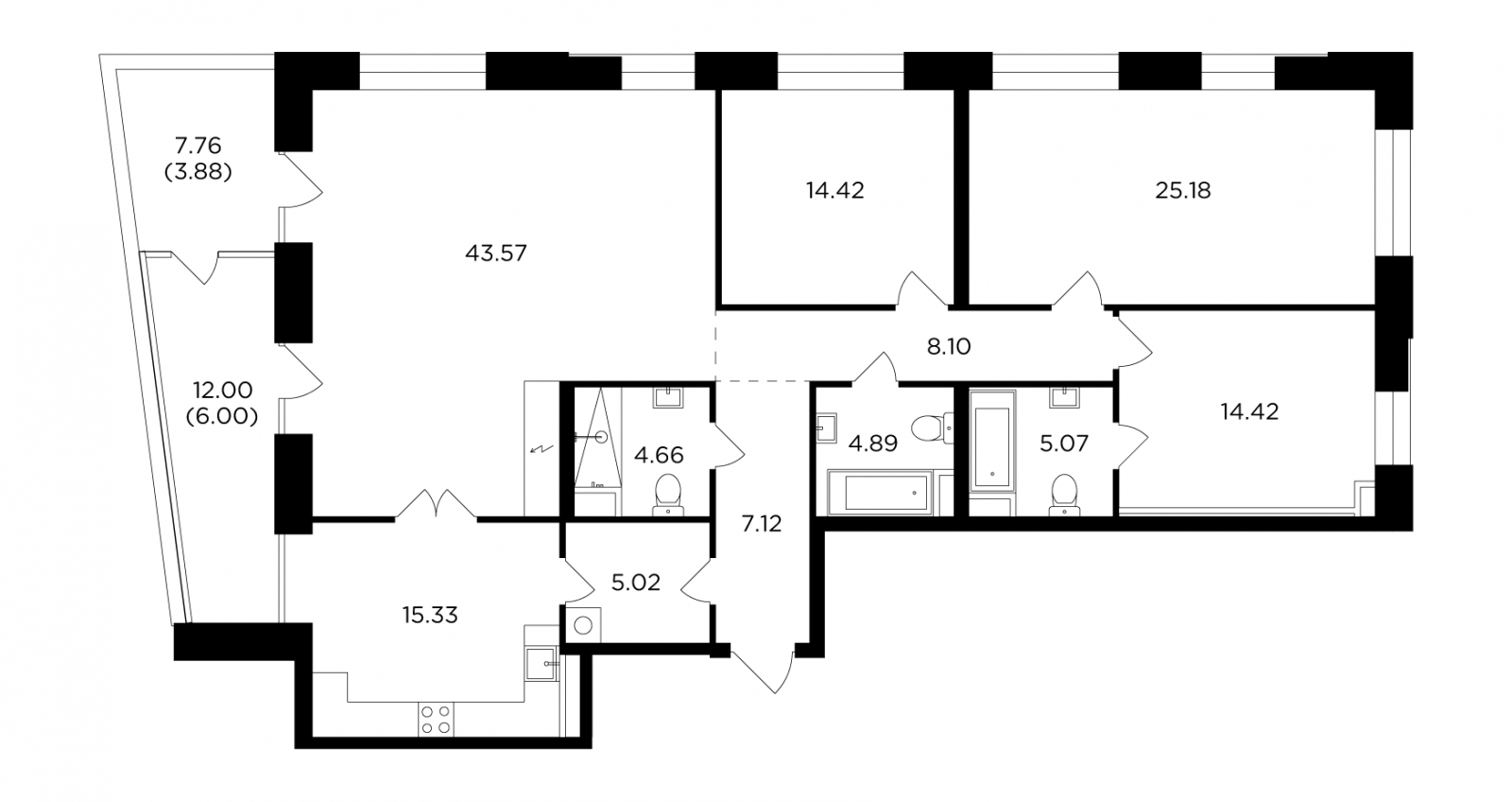 1-комнатная квартира (Студия) с отделкой в ЖК Волга Парк на 16 этаже в 2 секции. Сдача в 2 кв. 2023 г.
