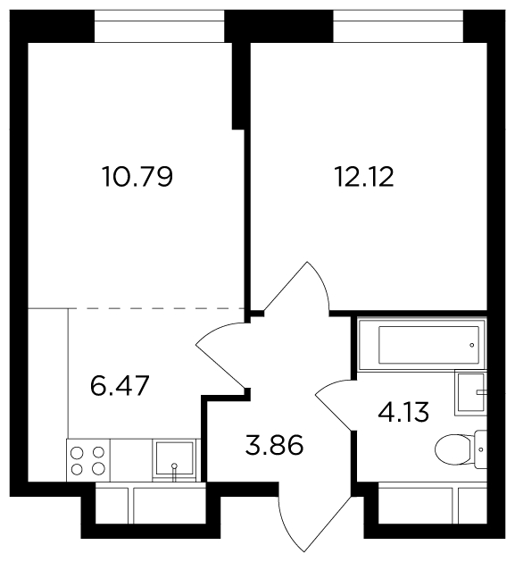3-комнатная квартира в ЖК КутузовGRAD 2 на 18 этаже в 1 секции. Сдача в 3 кв. 2022 г.