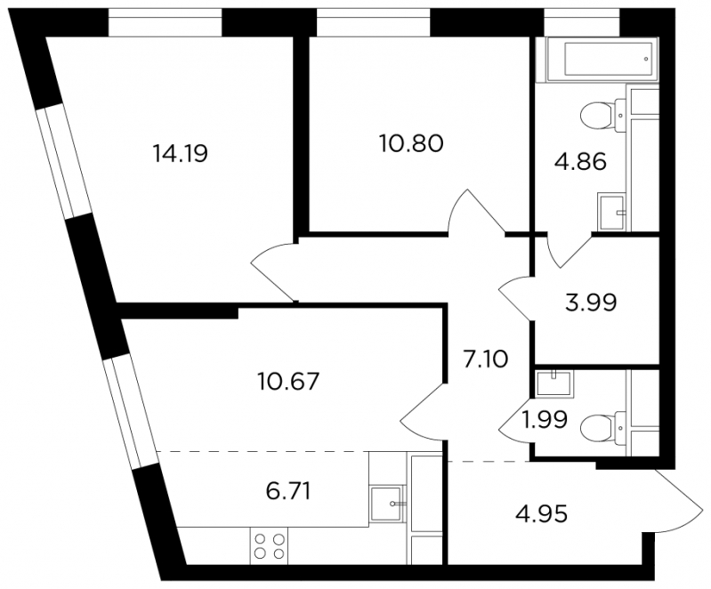 1-комнатная квартира в ЖК Театральный квартал на 18 этаже в 1 секции. Сдача в 1 кв. 2022 г.