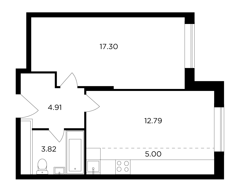 3-комнатная квартира в ЖК FORIVER на 10 этаже в 3 секции. Сдача в 4 кв. 2023 г.