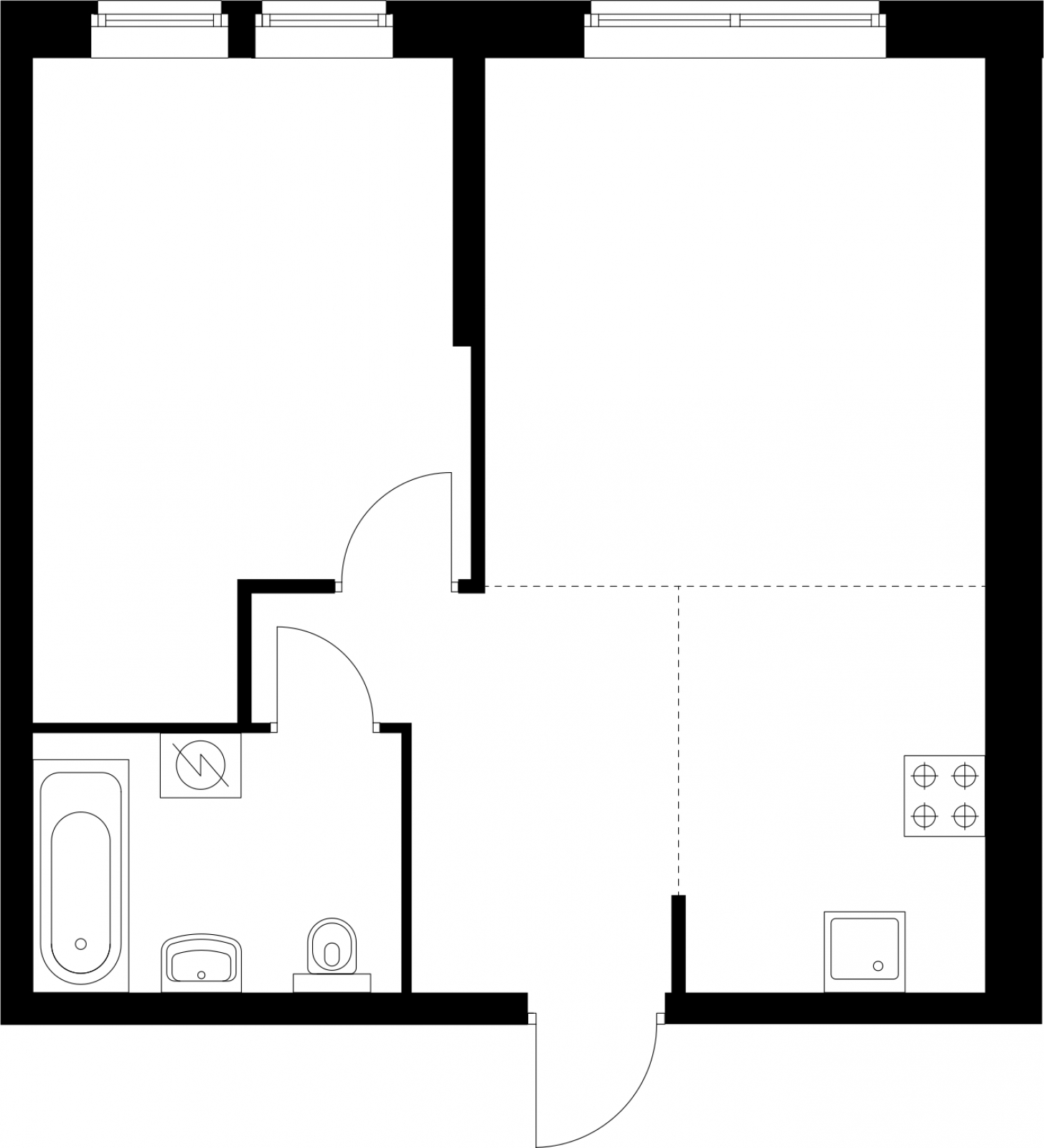 2-комнатная квартира с отделкой в ЖК Hide на 4 этаже в 1 секции. Сдача в 1 кв. 2023 г.