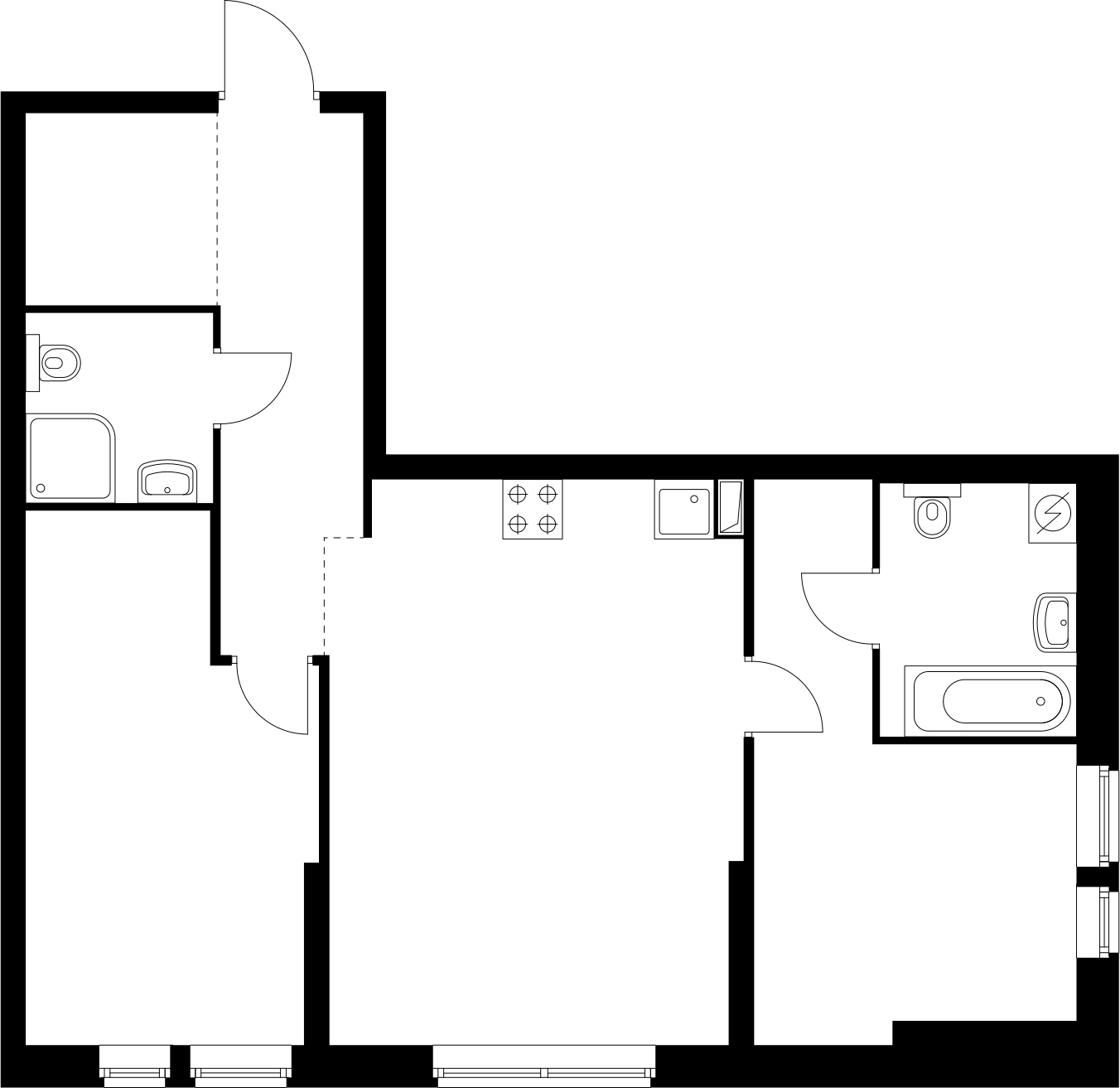 3-комнатная квартира в ЖК FORIVER на 14 этаже в 4 секции. Сдача в 4 кв. 2023 г.